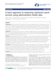 A team approach to improving colorectal cancer services using administrative health data
