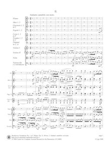 Partition , Andante cantabile con moto, Symphony No.1 en C, Op.21