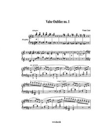 Partition complète, Valses oubliées, Vergessener Walzer / Forgotten Waltzes par Franz Liszt