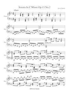 Partition complète, Piano Sonata No.2 en C minor, C minor, Hamlin, David
