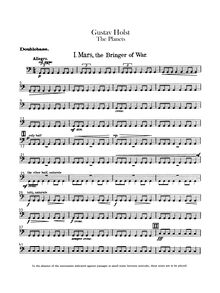 Partition Basses, pour Planets, Op.32, Suite for Large Orchestra