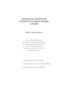 Statistical aspects of setting up a credit rating system [Elektronische Ressource] / Beatriz Clavero Rasero