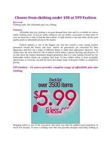 Choose from clothing under 10$ at 599 Fashion