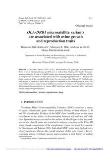 OLA-DRB1microsatellite variants are associated with ovine growth and reproduction traits