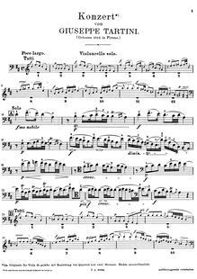 Partition de violoncelle, violoncelle Concerto en D Major
