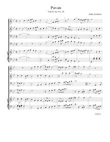 Partition Pavan, VdGS No.29 - partition complète (Tr Tr B B O), Airs pour 4 violes de gambe avec orgue