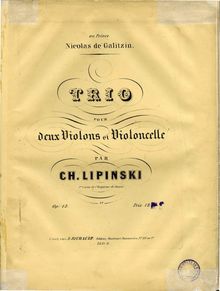 Partition violon 1, corde Trio No.2, Op.12, A major, Lipiński, Karol Józef par Karol Józef Lipiński
