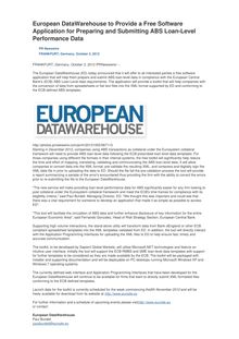 European DataWarehouse to Provide a Free Software Application for Preparing and Submitting ABS Loan-Level Performance Data