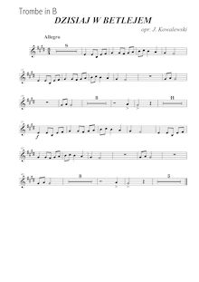 Partition trompette (B♭), Dzisiaj w Betlejem, Folk Songs, Polish