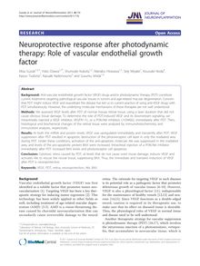 Neuroprotective response after photodynamic therapy: Role of vascular endothelial growth factor