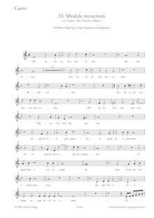 Partition Soprano, Mirabile mysterium à , Canto, Alto, ténor e Basso