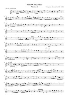 Partition violon 1, Four Canzonas, Merula, Tarquinio