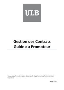 Gestion des Contrats Guide du Promoteur