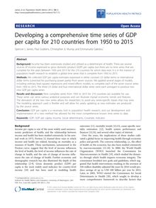 Developing a comprehensive time series of GDP per capita for 210 countries from 1950 to 2015