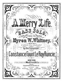 Partition complète, A Merry Life, Bass Solo, F major, Composer