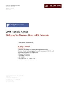Texas A&M University, College of Architecture: 2008 Year in Review