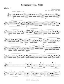 Partition violons I, Symphony No.37, D major, Rondeau, Michel