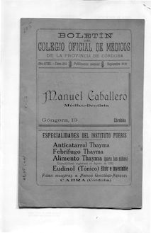 Boletín del Colegio Oficial de Médicos de la Provincia de Córdoba, n. 210 (1938)
