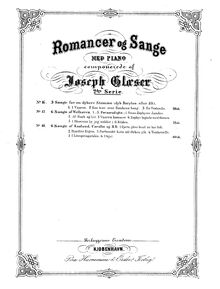 Partition complète, 6 Sange af Kaalaund, Caralis og M. R., Glæser, Joseph