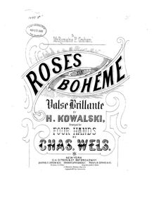 Partition complète, Roses de bohême, Valse brillante, F major, Kowalski, Henri