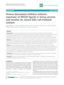 Histone deacetylase inhibitors enhance expression of NKG2D ligands in Ewing sarcoma and sensitize for natural killer cell-mediated cytolysis