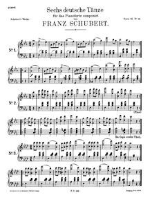 Partition complète, German Dances, D.970, Schubert, Franz