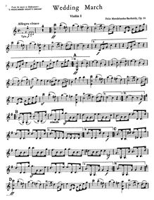 Partition violons I, II, Musik zu Ein Sommernachtstraum, A Midsummer Night’s Dream