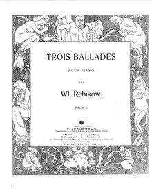 Score, Trois ballades pour piano, Rebikov, Vladimir