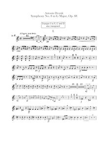Partition trompette 1, 2 (en F). Alternate parties en B♭ included, Symphony No.8