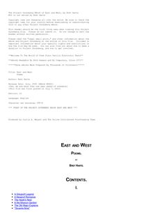East and West - Poems