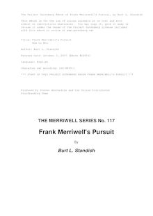 Frank Merriwell s Pursuit - Or, How to Win