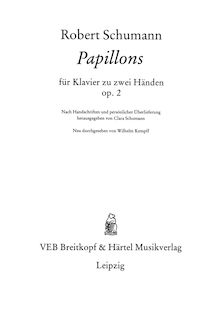 Partition complète (filter), Papillons, Schumann, Robert