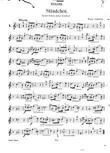 Partition de violon, Schwanengesang, Swan Song / Letztes Werk