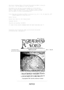 The Great Round World and What Is Going On In It, Vol. 1, No. 20, March 25, 1897 - A Weekly Magazine for Boys and Girls