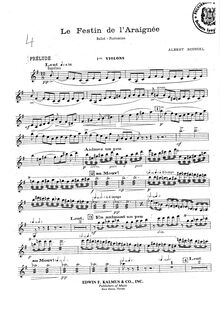 Partition violons I, Le Festin de l’Araignée, Op.17, The Spider s Feast