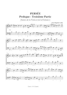 Partition Prologue, Third , partie, Persée, Lully, Jean-Baptiste
