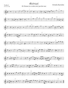 Partition viole de gambe aigue 2, Madrigali a 5 voci, Libro 1, Bartolini, Orindio par Orindio Bartolini
