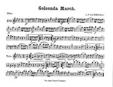 Partition hautbois, Golconda March, A♭ major and D♭ major, Laurendeau, Louis Philippe