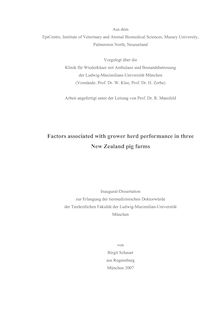 Factors associated with grower herd performance in three New Zealand pig farms [Elektronische Ressource] / von Birgit Schauer