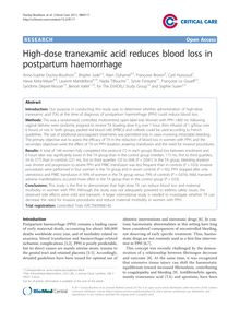 High-dose tranexamic acid reduces blood loss in postpartum haemorrhage