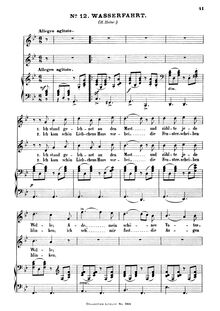 Partition , Wasserfahrt (Heinrich Heine), 3 Folk chansons, Drei zweistimmige Volkslieder, WoO 11