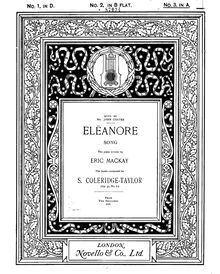 Partition , Elëanore (A major), Six chansons, Op.37, Coleridge-Taylor, Samuel