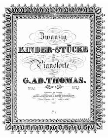 Partition complète, front cover, 20 Kinder-stücke, Thomas, Gustav Adolf