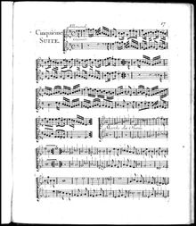 Partition Cinquiéme , 6  à 2 Muzettes, Op.11, Boismortier, Joseph Bodin de