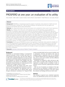 PROSPERO at one year: an evaluation of its utility