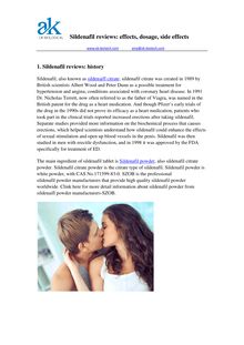Sildenafil reviews: effects, dosage, side effects