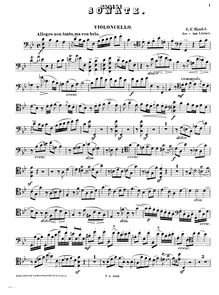 Partition de violoncelle, Instrumental-Concerte. Op.3 par George Frideric Handel