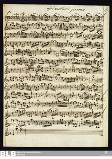 Partition 2 hautbois, Cembalo (figured), clarinette Concerto en G major