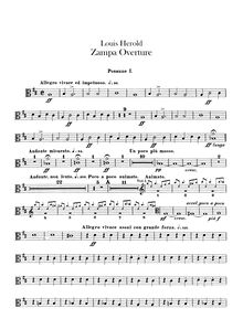 Partition Trombone 1, 2, 3, Ophicleide (alto, ténor basse clef), Zampa, ou La fiancée de marbre