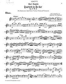 Partition hautbois, Six quatuors, Stamitz, Carl Philipp